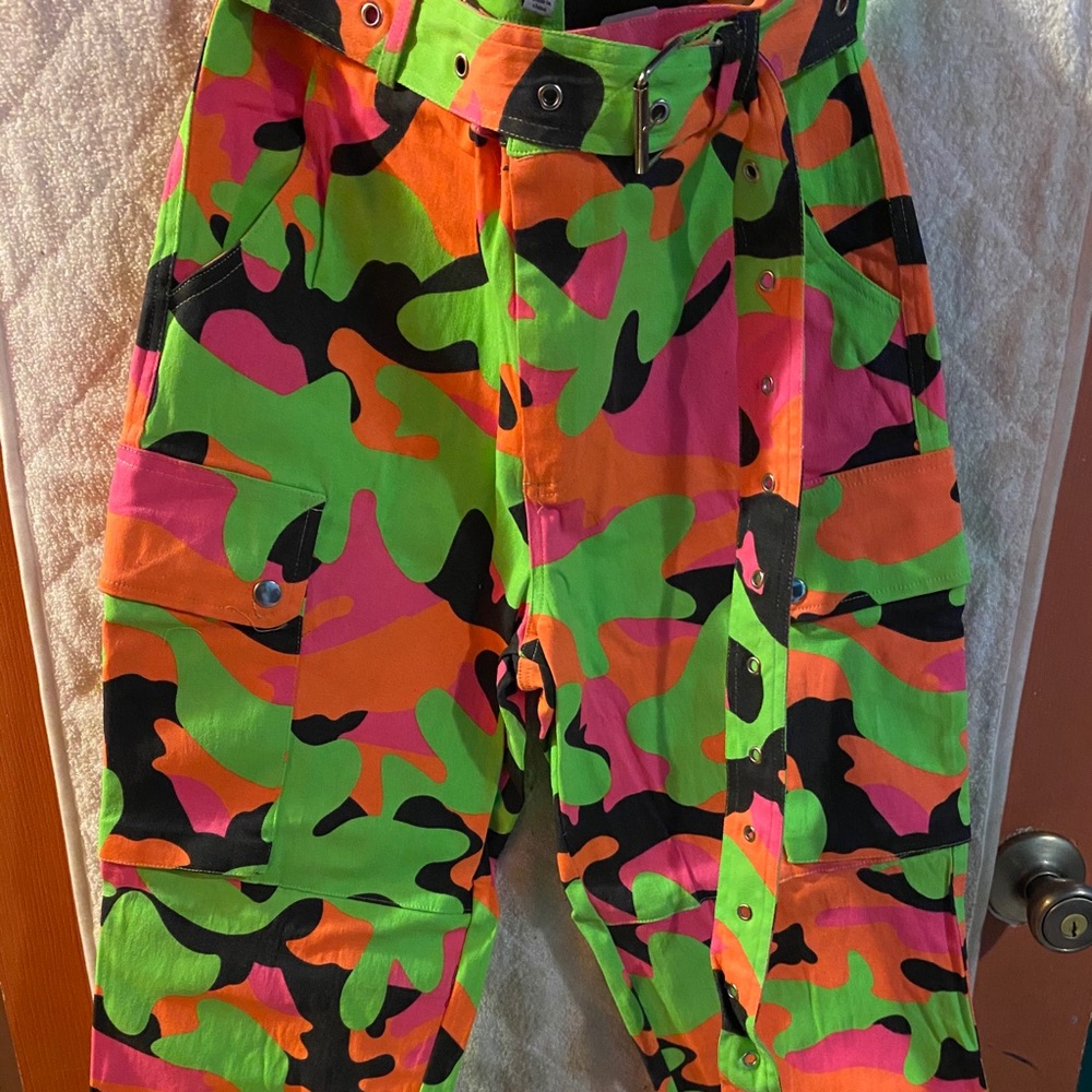 Neon cargo pants